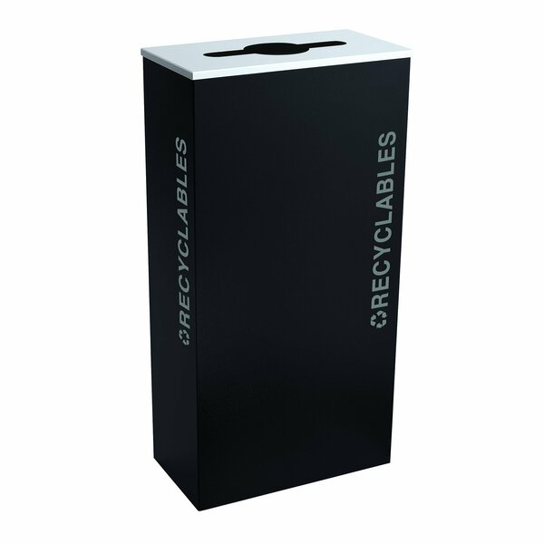 Ex-Cell Kaiser 17-Gal. KD Indoor Recycling Receptacle - Recyclables decal, Pebble Black Gloss RC-KD17-R BT-PBG